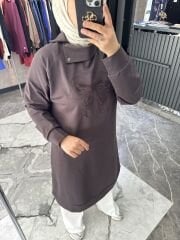 İKİ İP FİYONK DETAY PAMUKLU SWEATSHİRT