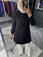 BONCUK İŞLEMELİ PAMUKLU SWEATSHİRT