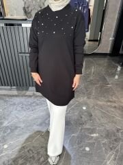 BONCUK İŞLEMELİ PAMUKLU SWEATSHİRT