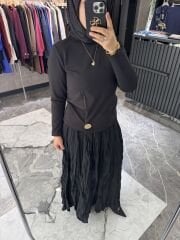 ETEK ÜSTÜ GOLD DÜĞMELİ ZARİF TUNİK