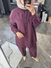 Doğal kumaş Pantolonlu Takım