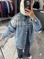 TAŞ İŞLEMELİ KOT CEKET