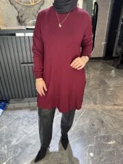 Eteği Düğmeli İpek Penye Tunik