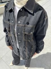 ÇİÇEK DESEN KOT CEKET