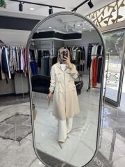 DANTEL DETAYLI İNCE TRENÇ