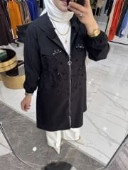 DANTEL DETAYLI İNCE TRENÇ