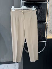 Düğmeli Krep Pantolon
