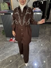 BONCUK İŞLEMELİ PAMUK KETEN KAP