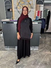 Kupra Detaylı Rahat Etekli Takım