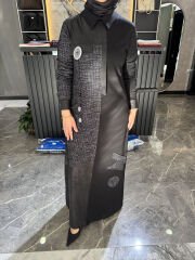 Mihriban Çağlı Ekoseli Çelik Elbise