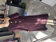 Gold düğme detay Merserize Elbise