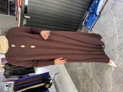 Gold düğme detay Merserize Elbise