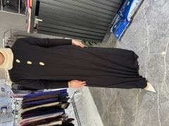 Gold düğme detay Merserize Elbise