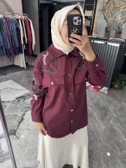 OMUZU TAŞ DETAYLI CEKET GÖMLEK