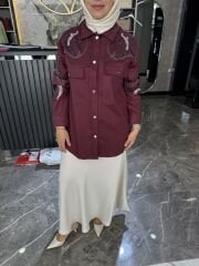 OMUZU TAŞ DETAYLI CEKET GÖMLEK