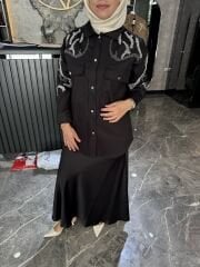 OMUZU TAŞ DETAYLI CEKET GÖMLEK