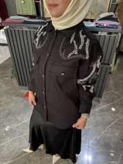 OMUZU TAŞ DETAYLI CEKET GÖMLEK