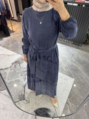 İpek Kupra Desenli Elbise