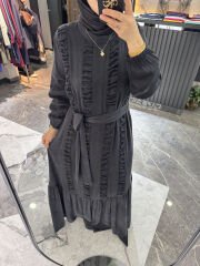 İpek Kupra Büzgü Model Elbise