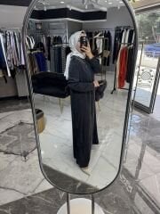 HAKİM YAKA DÜZ İPEK KUPRA ELBİSE