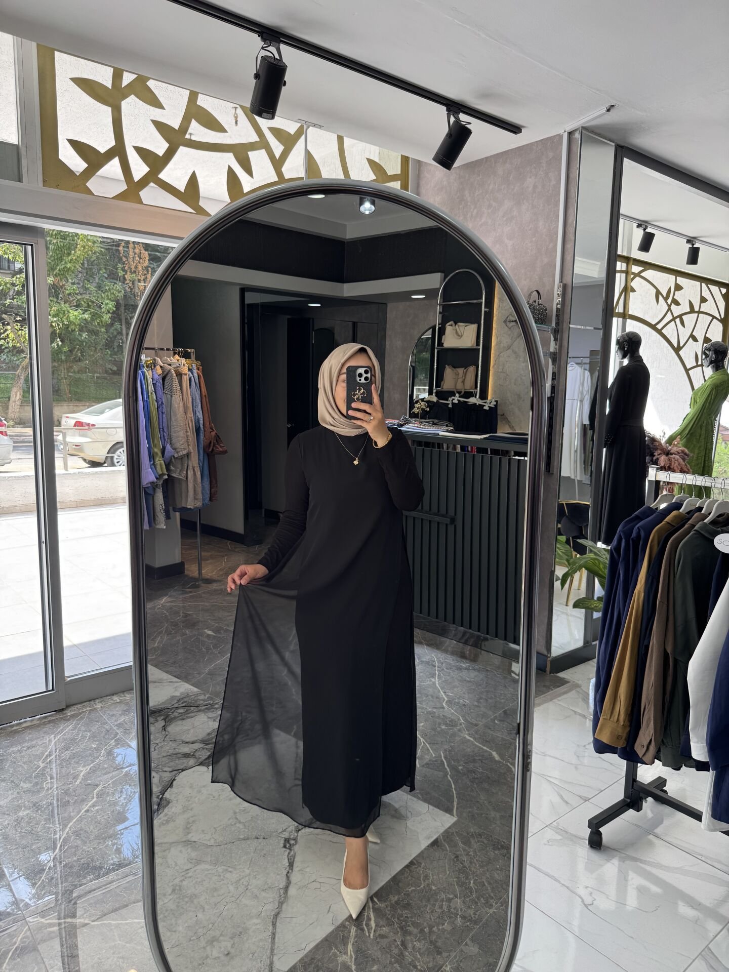 ÖNÜ ARKASI FULL ŞİFON PAMUK PENYE ELBİSE