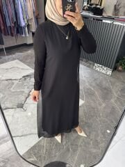 ÖNÜ ARKASI FULL ŞİFON PAMUK PENYE ELBİSE