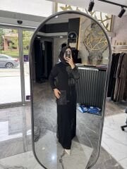 MİHRİBAN ÇAĞLI ÇİZGİ DETAYLI ÇELİK ÖRME ELBİSE