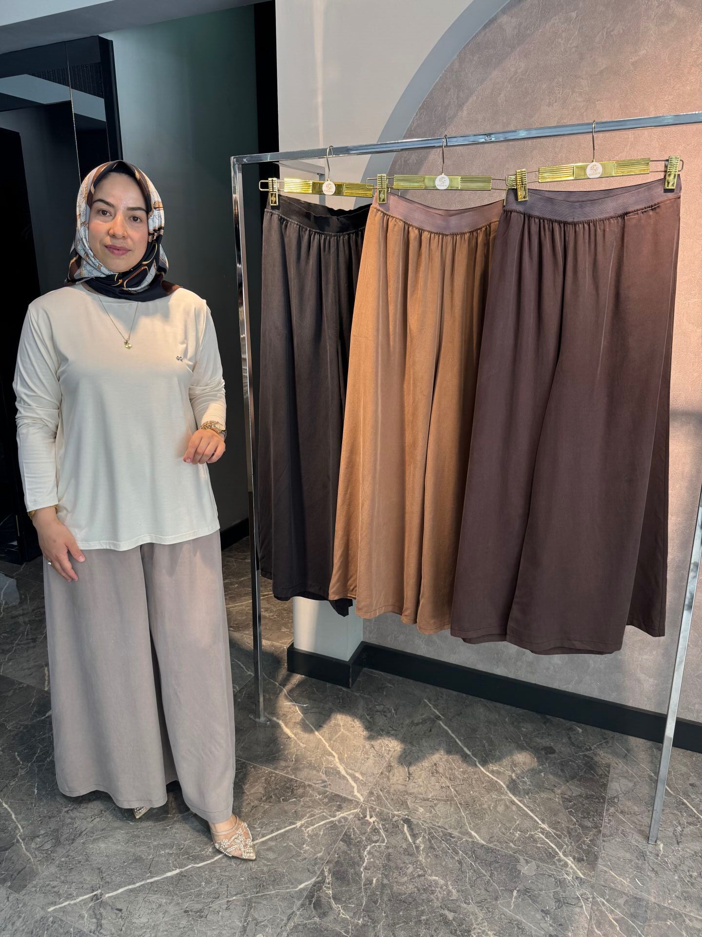 Pamuk Kupra Etek Pantolon