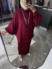 TOK SATEN KOLYE HEDİYELİ ETEKLİ TAKIM