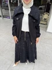 ETRUCCİ YAKMA KUMAŞ DETAY ETEKLİ TAKIM