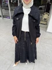 ETRUCCİ YAKMA KUMAŞ DETAY ETEKLİ TAKIM