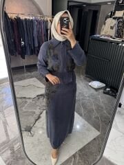 İPEK KUPRA DESENLİ ETEKLİ TAKIM