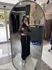 MİHRİBAN ÇAĞLI YAKMA DESEN ETEKLİ TAKIM