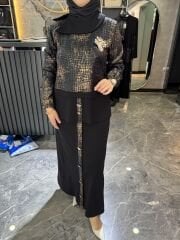 MİHRİBAN ÇAĞLI YAKMA DESEN ETEKLİ TAKIM