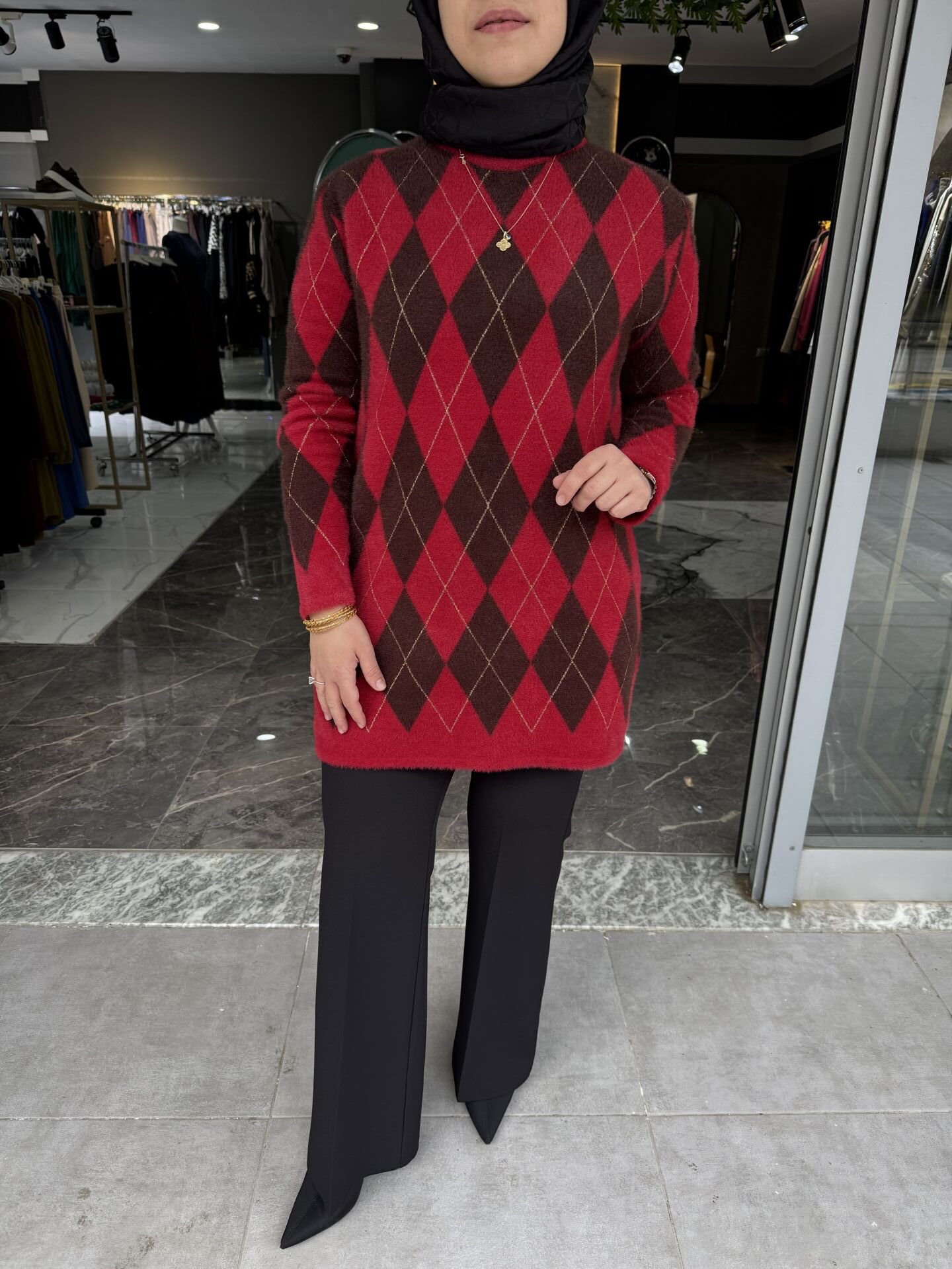 Baklava Desen Angora Kazak