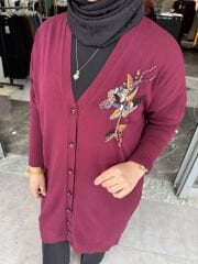 Nakış ve boncuk işlemeli Hırka