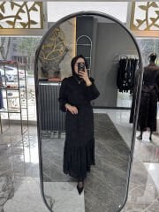 Çiçekli Dantel Elbise