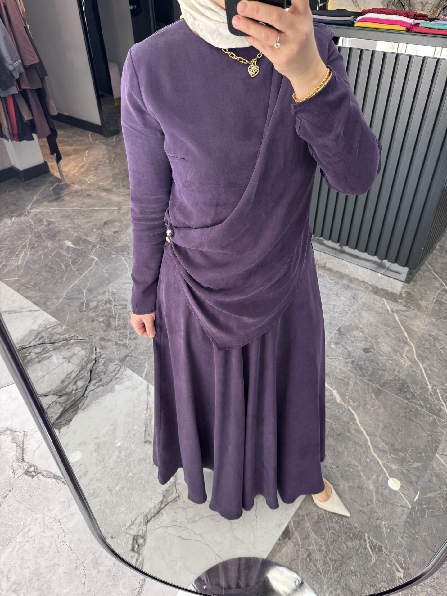 İpek Pamuk Kupra Etekli Takım