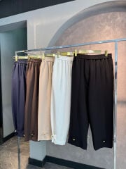 Krep Çift Düğmeli Pantolon