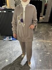 MİSSEMRAMİS PAMUK İPEK ÇİÇEK İŞLEMELİ TAKIM