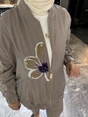 MİSSEMRAMİS PAMUK İPEK ÇİÇEK İŞLEMELİ TAKIM