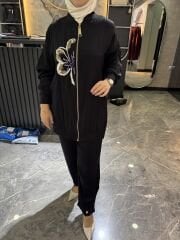 MİSSEMRAMİS PAMUK İPEK ÇİÇEK İŞLEMELİ TAKIM