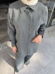 Pamuk Kupra Pantolonlu Takım