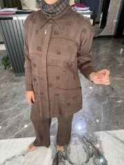 3 BOYUTLU ÇİÇEK DETAY İPEK KUPRA TAKIM