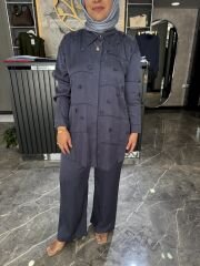 3 BOYUTLU ÇİÇEK DETAY İPEK KUPRA TAKIM