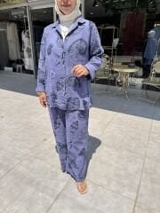 İTHAL KETEN DESENLİ PANTOLON TAKIM