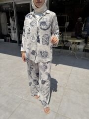 İTHAL KETEN DESENLİ PANTOLON TAKIM