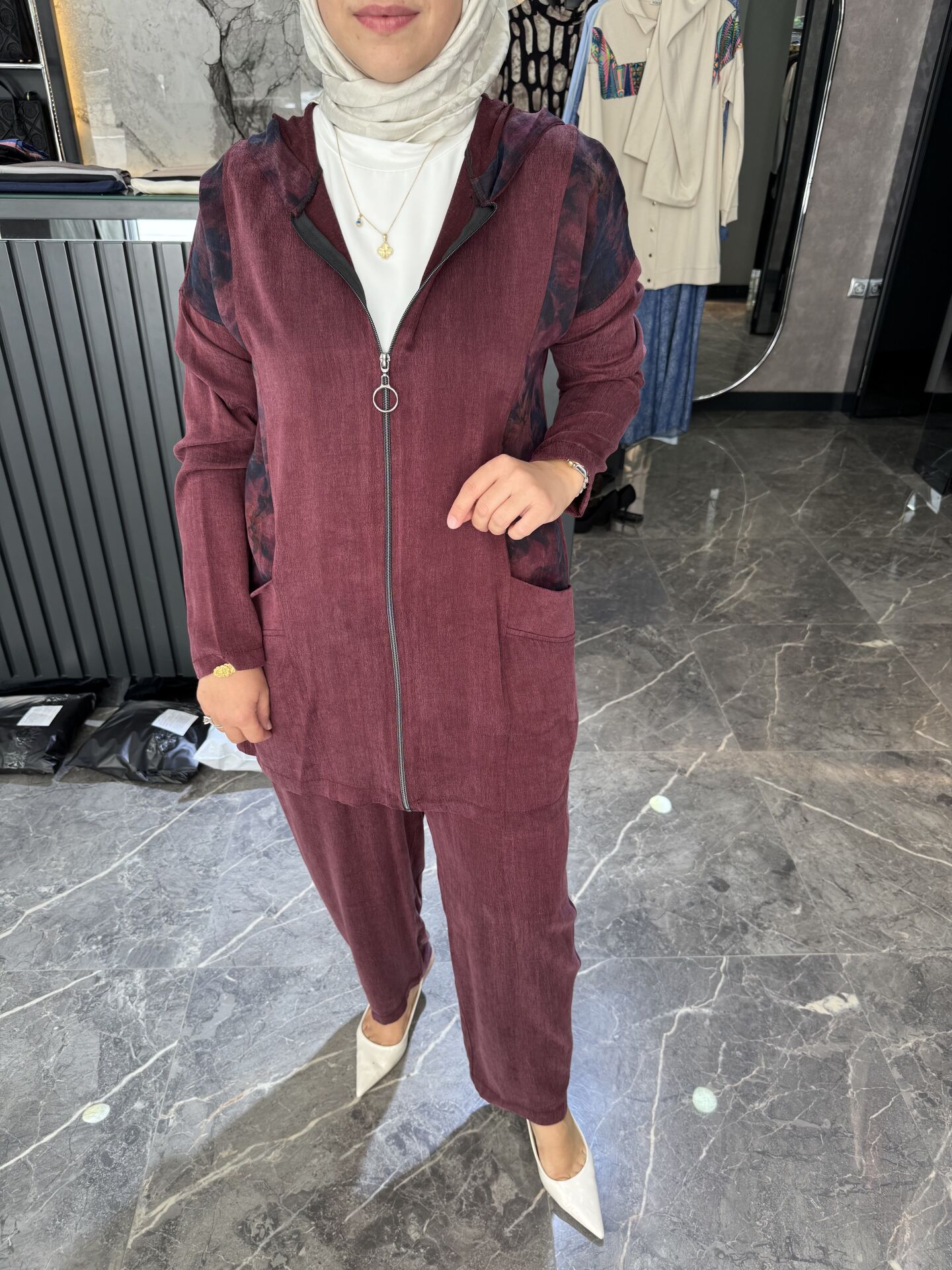 İPEK KUPRA DESENLİ FERMUAR KAP 2 Lİ TAKIM