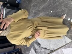 Doğal kumaş Kuşaklı Elbise