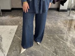 İnce tensel bol paça kot pantolon